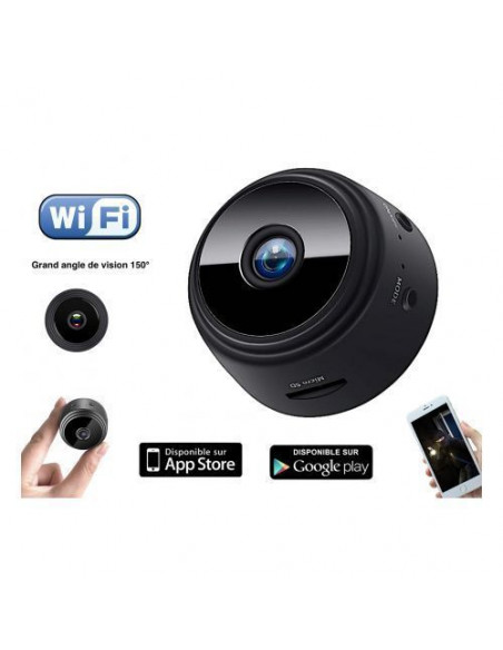 Mini webcam sans fil, Wi-Fi, A9, HD 1080P, peut être tournée manuellement à  360 °, caméra pour appels vidéo en direct, conférence de travail