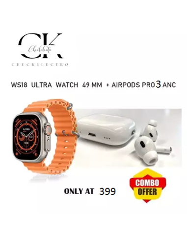Ws18 ultra watch 49mm avec airpodspro 2 avec combo antibruit