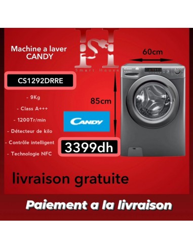 Machine a Laver CANDY Détecteur DE (KG) Controle intelligent  Livraison gratuit