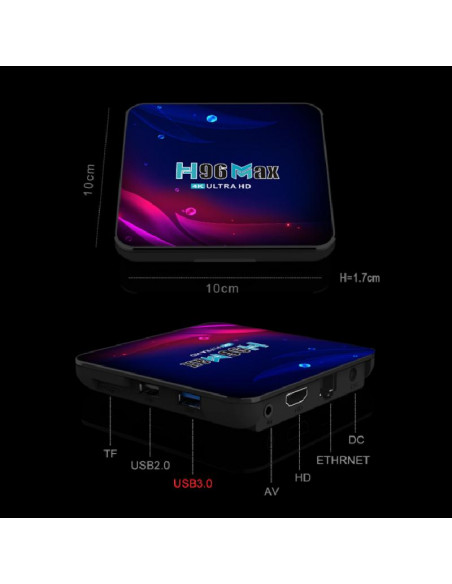 Boitier box smart TV X96Q Android wifi 4K ultra HD 1Go/8Go + option 12 mois